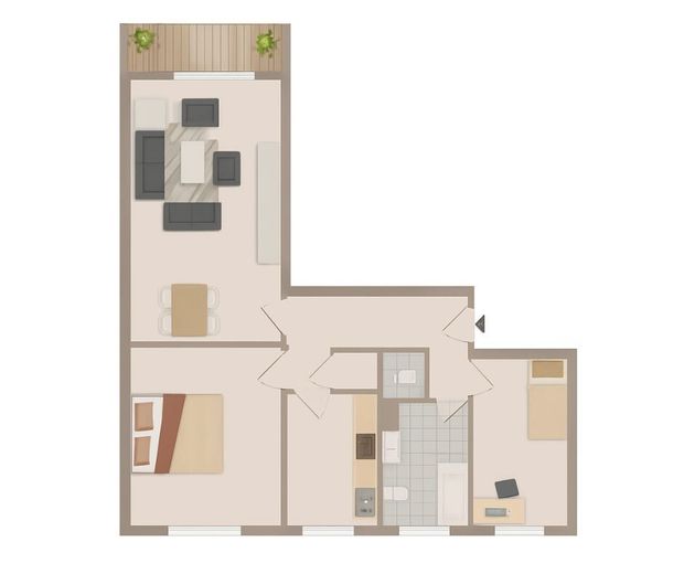 Solide Kapitalanlage: Vermietete 3-Zimmer-ETW mit Loggia &amp; Tiefgaragenstellplatz in Minden! – Grundriss