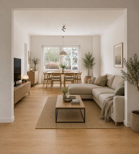Frisch renoviertes Reihenhaus | 146 m² | 8 Zimmer | Garten & Balkon | provisionsfrei – Wohnbereich EG