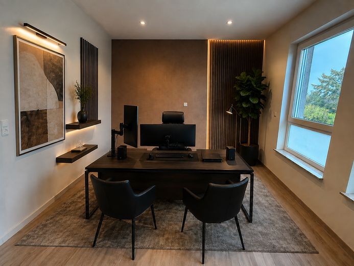 Provisionsfreies Traumhaftes Penthouse mit privater Dachterrasse und Fahrstuhl direkt in die Wohnung – Homeoffice mock-up