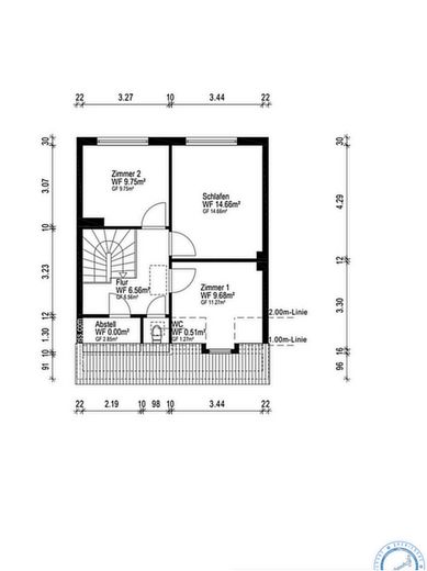 Großzügiges Reihenhaus frisch renoviert – sofort bezugsfrei - ohne Provision! – Grundriss DG