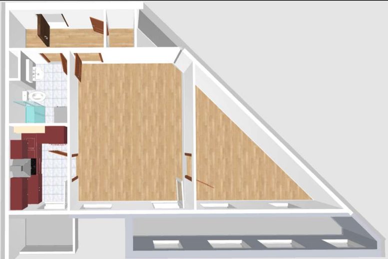 Karlsruhe-Waldstadt - mooi, licht 2,5-kamerappartement, zeer goede en centrale ligging – 3d-Draufsicht