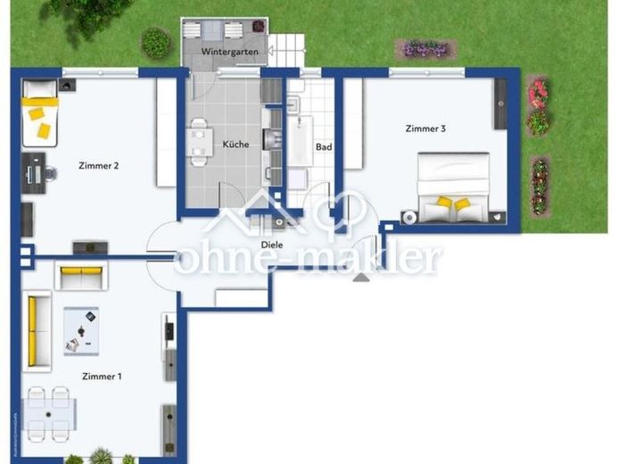 Helle 3 Zimmer Wohnung in zentraler Lage mit Balkon – Foto 1