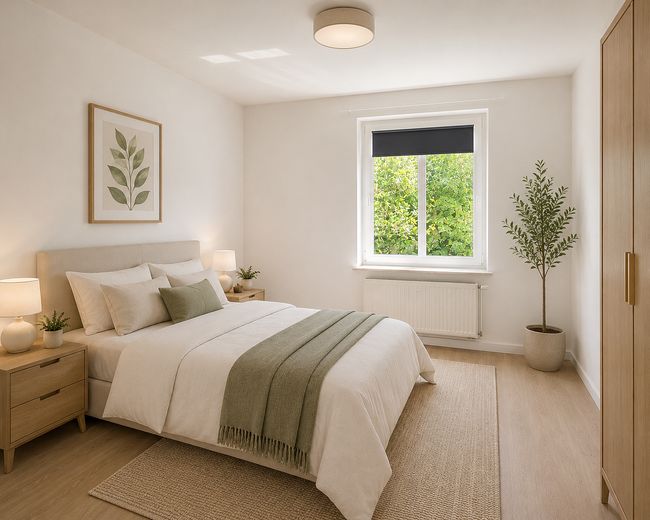 Kernsanierte 3-Zimmer­wohnung mit Balkon und Einbauküche – Schlafzimmer 2
