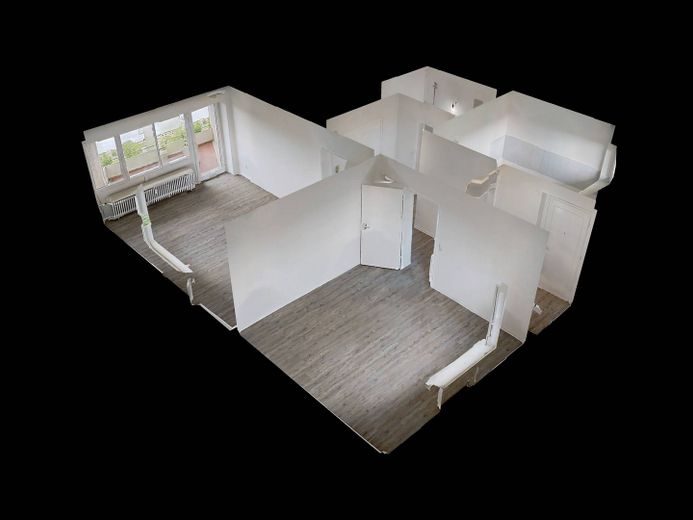 Schön geschnittene 2-Zimmer-Wohnung mit großem BALKON – 3D-Ansicht Grundriss