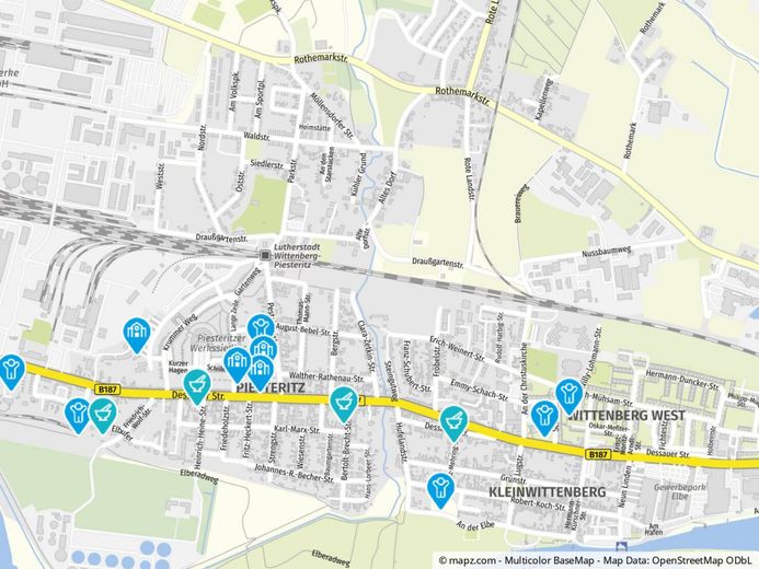 Baugrundstück in ruhiger Lage von Lutherstadt Wittenberg / Piesteritz – Kartenausschnitt