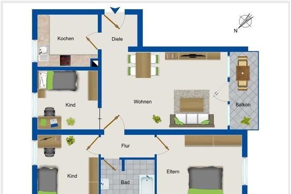 Appartement rénové de 4 pièces à Roth – parfait pour la famille --SANS COMMISSION--