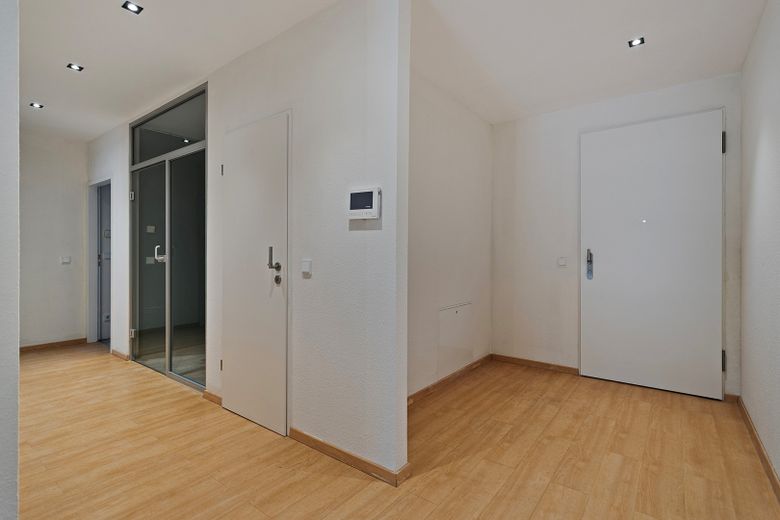 Drei-Zimmer-Gartenwohnung mit Einbauküche in hochwertiger Wohnanlage / Erstbezug nach Sanierung – Eingang und FLur