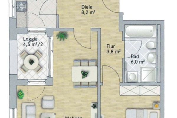 Wunderschöne Wohnung mit Loggia und moderner EBK - direkt am Neumarkt!