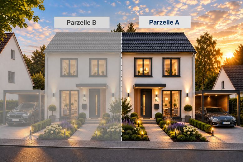 Projektiertes Baugrundstück | moderne DHH ca. 146 m² | provisionsfrei – Projektidee Straßenansicht