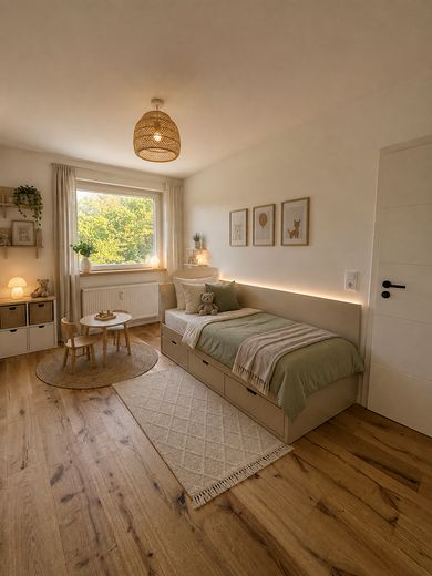 Appartement lumineux de 3 pièces – entièrement rénové & avec balcon – KI Visualisierung 