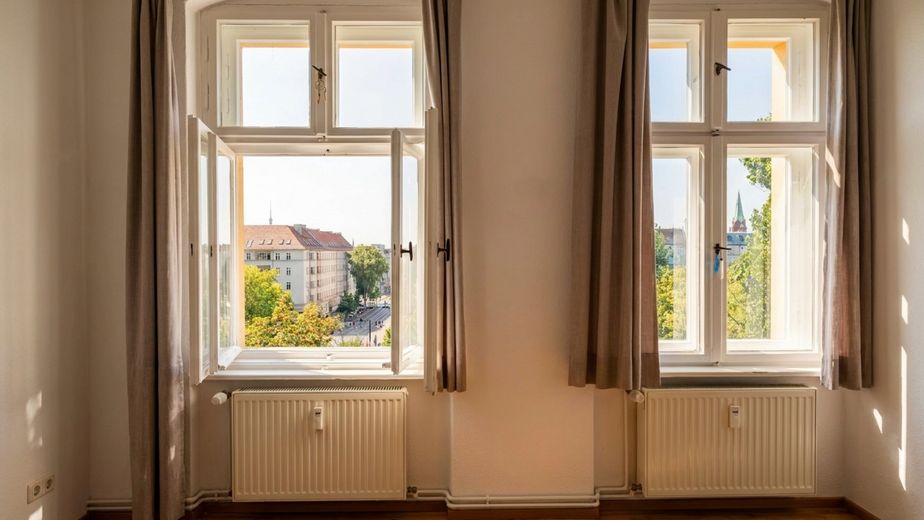 Bez prowizji · Natychmiast dostępne: Zalane światłem mieszkanie 1-pokojowe z widokiem na park – Prenzlauer Berg – Schlafzimmer