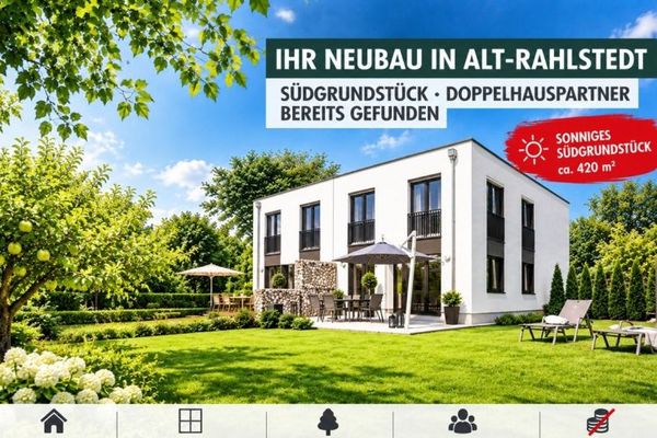 Terreno soleggiato esposto a sud ad Alt-Rahlstedt – partner per la casa bifamiliare già trovato!