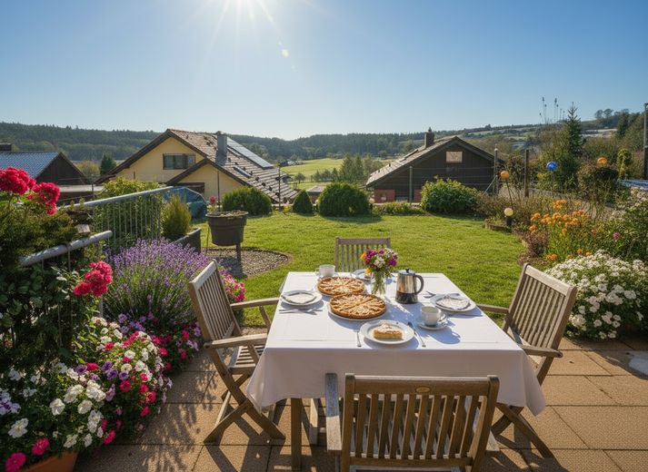 Blick von der Terrasse im EG