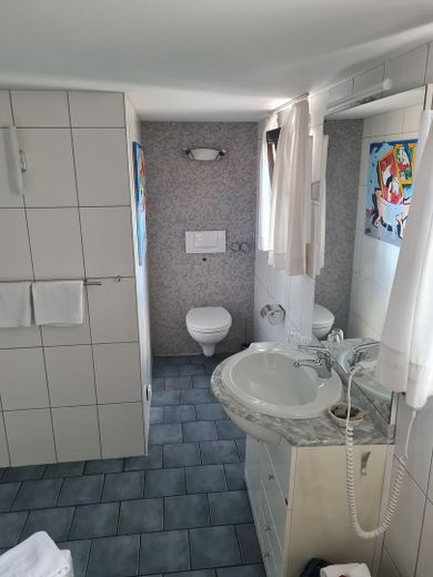 Historisches Fachwerk-Ensemble (Haupthaus + Nebengebäude + 2 Garagen) – Badezimmer Hotelzimmer