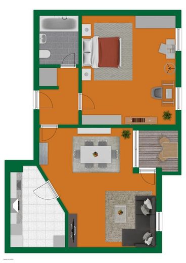 Erstbezug nach Kernsanierung: 2,5-Zi.-Wohnung mit Balkon und TG-Stellplatz (+Aufzug) – Grundriss