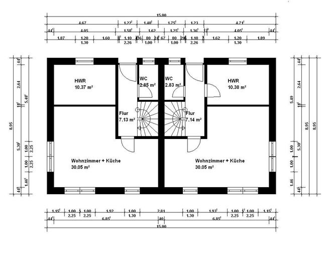 Stadsvilla als KfW-efficiëntiehuis 40, op het zuiden/westen georiënteerd – Erdgeschoss