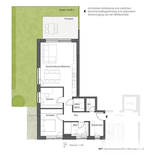 Neubau WHG 2.1 - M7/2 - Erdgeschoss - 81m² – Foto 2