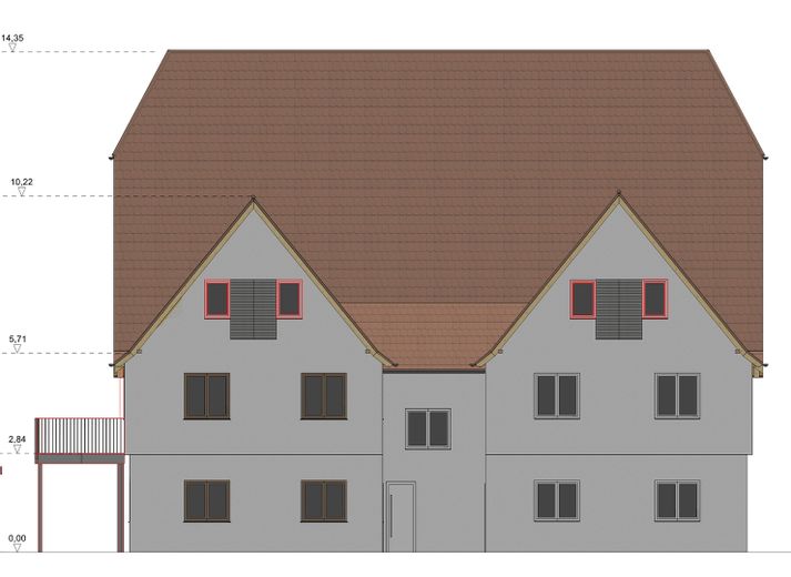 Projet d’immeuble collectif pour 9 logements en copropriété avec vue sur le château (bien éligible à la déduction fiscale pour monuments historiques) – Ansicht Nord