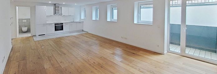 Moderno y espacioso piso de 3,5 habitaciones con TERRAZA y COCINA INTEGRADA en el oeste de Stuttgart – Ansicht I: Wohn- und Esszimme…