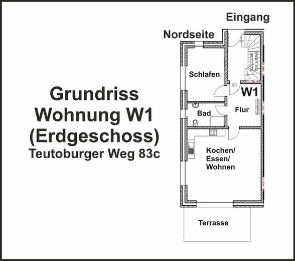 SHS (zentrumsnah): ETW (Bj. 2023) im EG | 2,5 ZKB ca. 70 m² | Keller+Garten, optional Stellplatz – Grundriss