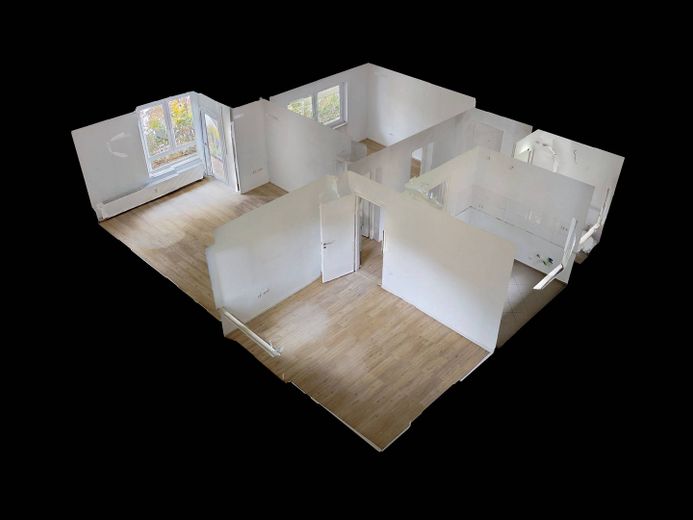 Moderne 3-Zimmer-Erdgeschosswohnung mit TERRASSE in Roding – 3D-Ansicht Grundriss