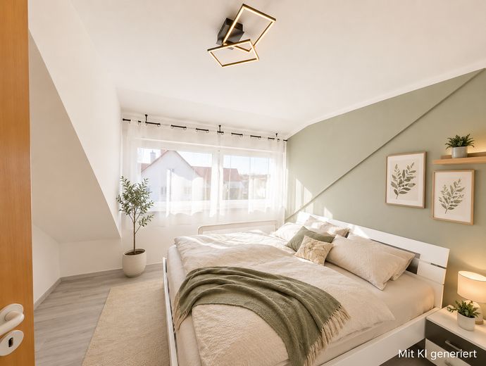 Çekici 2 odalı daire, küvet+duşlu banyo, garaj, balkon - komisyonsuz – Schlafen