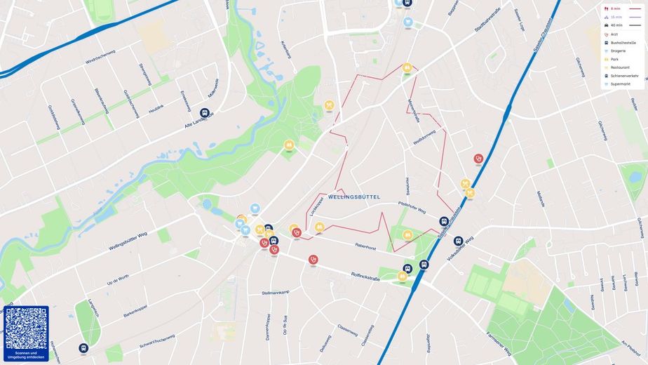 Exklusive 3-Zimmer-Wohnung mit Balkon &amp; Aufzug in gefragter Lage Hamburg – Site plan
