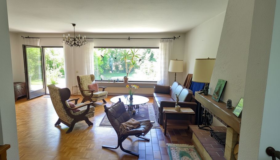 Variables Reihenendhaus mit Gasheizung von 2019, Südterrasse sowie grosszügigem Grundstück (400qm) – Wohnzimmer
