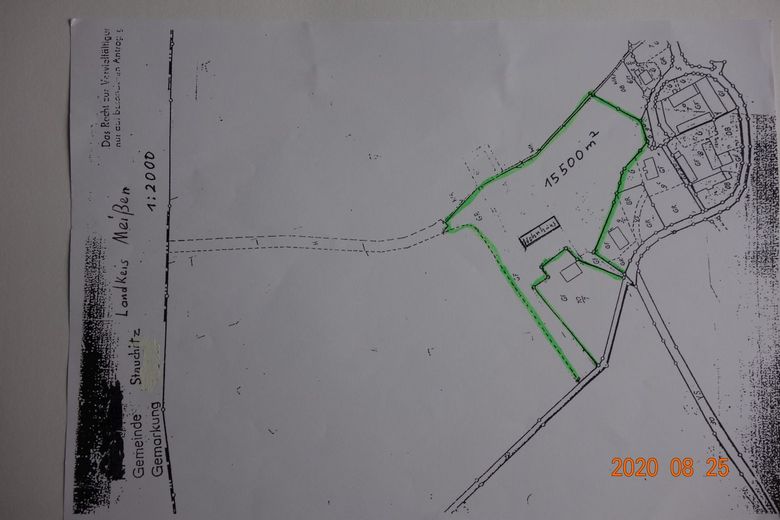 Dwór z 1824 r., duża działka 15 500 m², 01594 Stauchitz koło Riesa-Drezna – LageplanGrundriß 