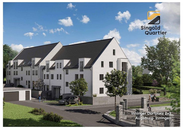 PROVISIONSFREI - Traumhafte Galerie-Wohnung im Erstbezug am Dorfplatz von Augsburg-Inningen – Ansicht Nordseite