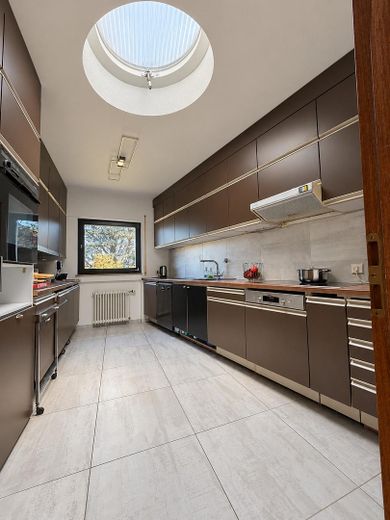 Будинок у будинку: без комісії, 293 м² пентхаус на 3 рівнях, 148 м² відкритої площі, лофт, панорамний вид – Küche mit Oberlicht