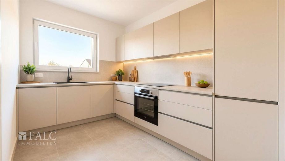 Wohnen mit Weitblick: 3 Zimmer, Balkon, 2 Stellplätze &amp; Blick ins Grüne – Küche Gestaltungsvorschlag