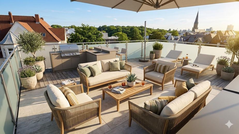Rarität am Lister Platz: Sanierte Substanz, Eilenriedeblick & 130 m² Penthouse-Maisonette – Balkon Dachgeschoss