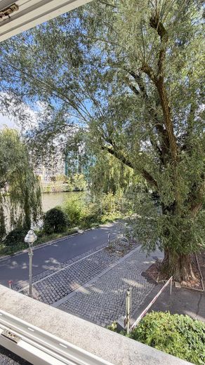 Bezugsfreie 1,5-Zimmer-Wohnung mit traumhaftem Spreeblick – ruhig, zentral und modernisiert – Spreeblick aus dem Fenster