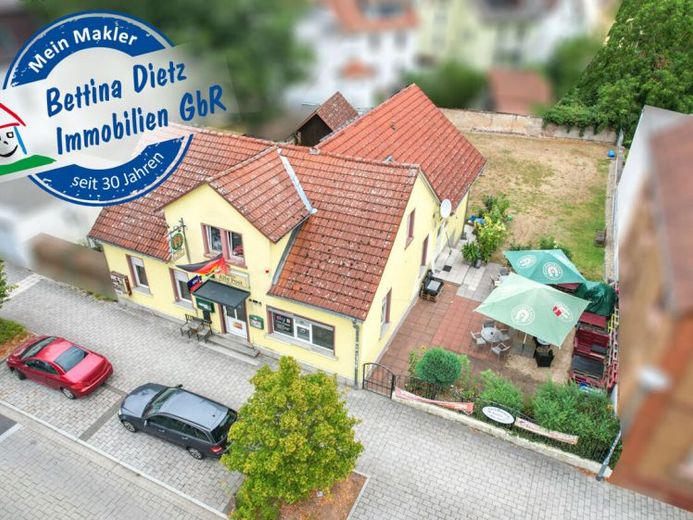 DIETZ: Wohn- und Geschäftshaus am Babenhäuser Bahnhof mit Biergarten und weiterem Baugrundstück! – Foto 1