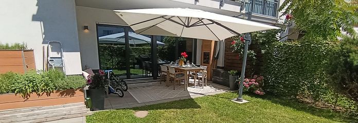 Zonder makelaarskosten: direct beschikbare tuinwoning (bouwjaar 2014) met terras op het zuidwesten – nieuwe verwarming – Terrasse