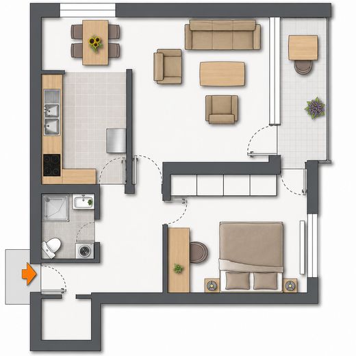 Vermietete 2-Zimmer-Wohnung mit Weitblick, Aufzug und Balkon – Kapitalanlage in Traunreut – Foto 12