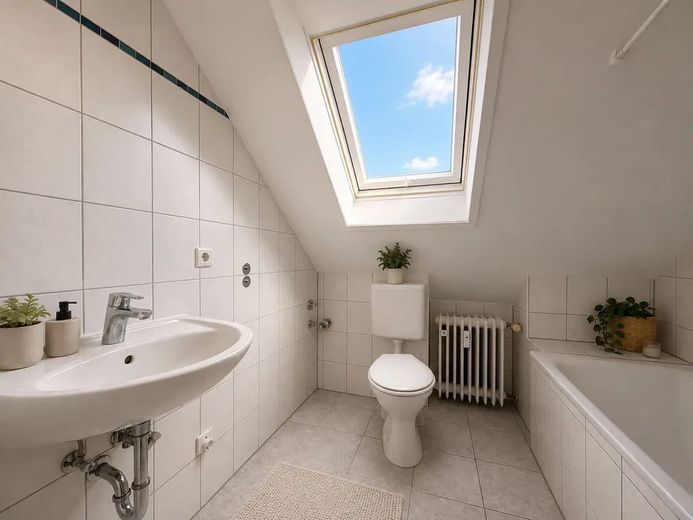 شقة من غرفة واحدة مع مطبخ مجهز في Nürnberg – متاحة للسكن فورًا – Badezimmer