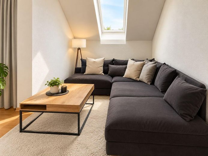 Bellissimo appartamento mansardato di 3 locali con balcone esposto a sud nella Südstadt – Cercasi subentrante dal 01.12. – Wohnzimmer 