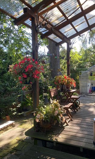 Einfamilienhaus in kühlem Garten – Küchenterrasse