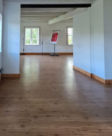 Casa di campagna con tetto di paglia in posizione assolutamente isolata – EG Wohnküche