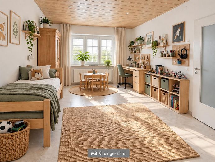 Architekten-Bungalow mit großem Grundstück und Baupotenzial – Kinderzimmer neu eingerichtet 