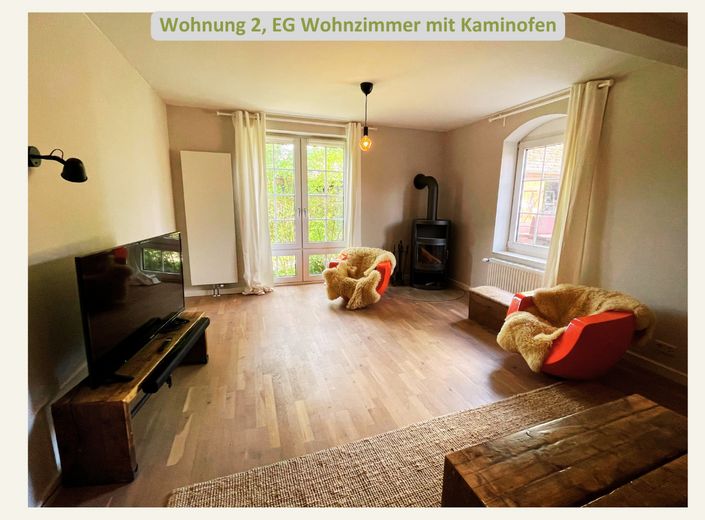 Wohnzimmer mit Kaminofen
