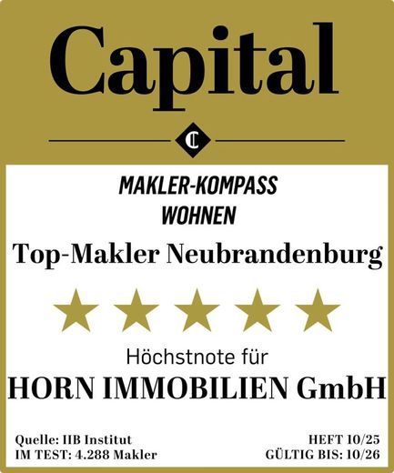 HORN IMMOBILIEN ++ ca. 8 km bis Neubrandenburg ++ ein großes Haus mit 5 Zimmern – Auszeichnung als Top- Makler