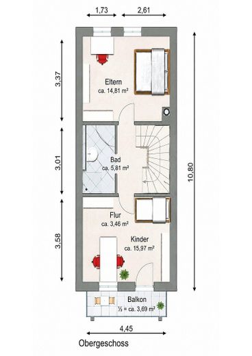 Zeer goed onderhouden, gemoderniseerde tussenwoning met tuin op het zuiden – OG
