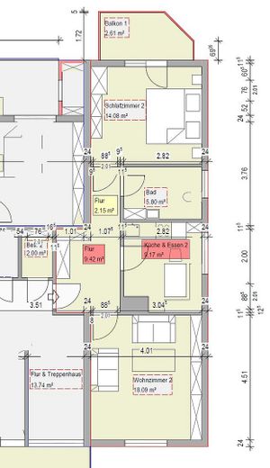 Dieburg में 2 कमरों वाला अपार्टमेंट, पहली मंज़िल – Wohnungsgrundriss