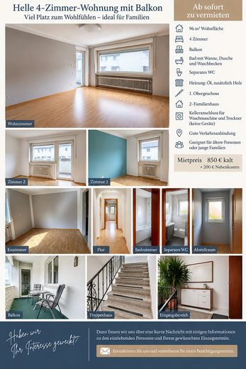 Viel Platz für die Familie – 4 Zimmer, 96 m², Balkon & Einbauküche – Foto 12
