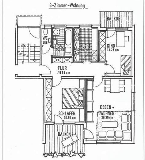 PROVISIONSFREI & kurzfristig verfügbar – ein Zuhause zum Wohlfühlen mit Terrasse & Balkon – Grundriss