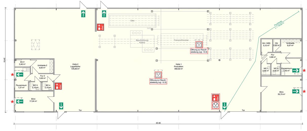 HALLE – ALLEINNUTZUNG - Lager/Verwaltung/Montage/Handwerk – Grundriss
