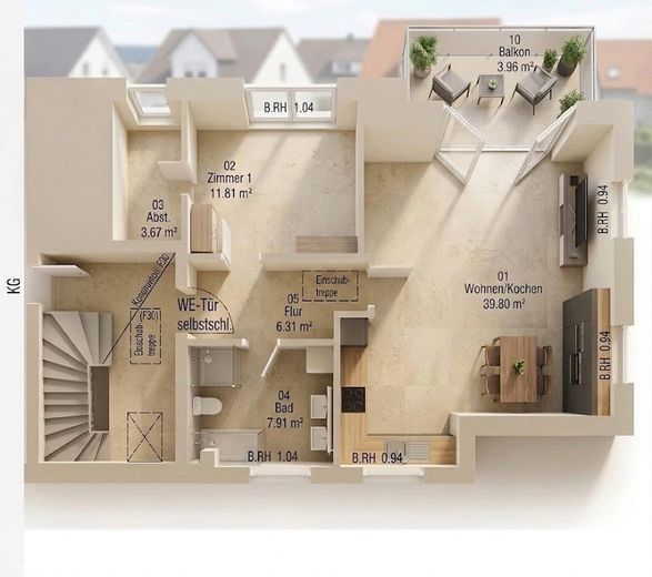 Traumhafte 2-Zimmer Wohnung - zentral gelegen – Grundriss